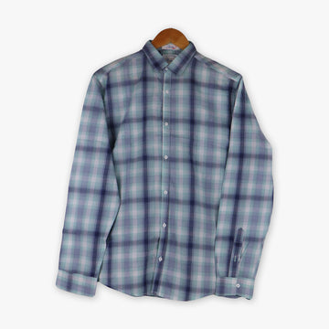 #A027 Men Soft Cotton Check Simple Shirt Summer