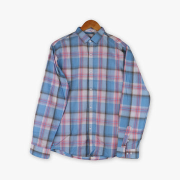 #A029 Men Soft Cotton Check Simple Shirt Summer