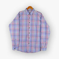 #A132 Men Soft Cotton Check Simple Shirt Summer