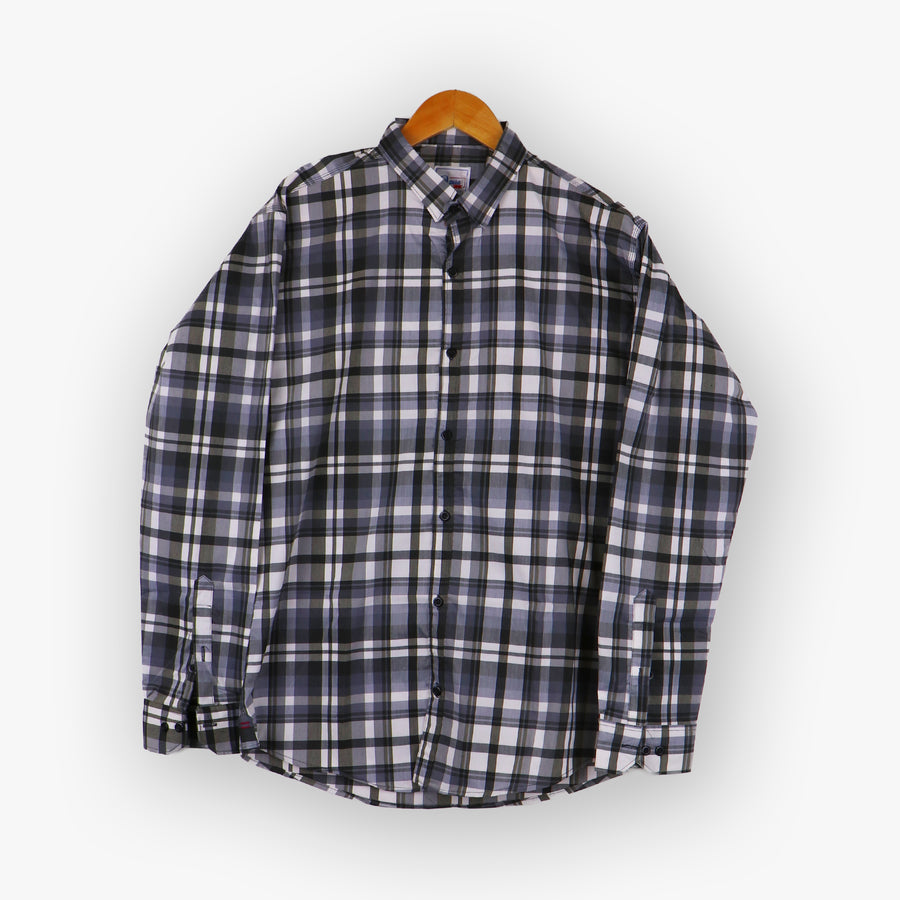 #A133 Men Soft Cotton Check Simple Shirt Summer