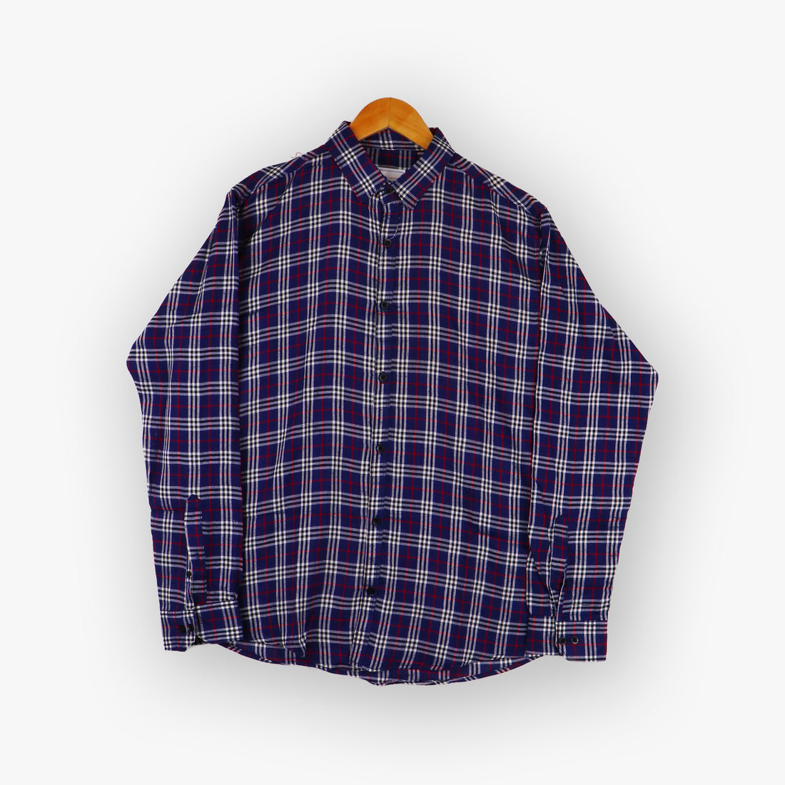 #A134 Men Soft Cotton Check Simple Shirt Summer