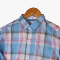 #A029 Men Soft Cotton Check Simple Shirt Summer