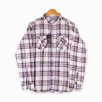 #A046 Men Cotton Check Double Pocket Shirt Summer